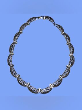 Avon Silver Filigree Link Necklace - Silver